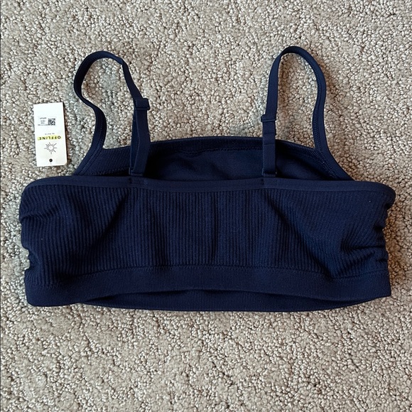 OFFLINE By Aerie Seamless Bandeau Sports Bra Ribbed in Navy Women’s Size SM NEW - Picture 12 of 13
